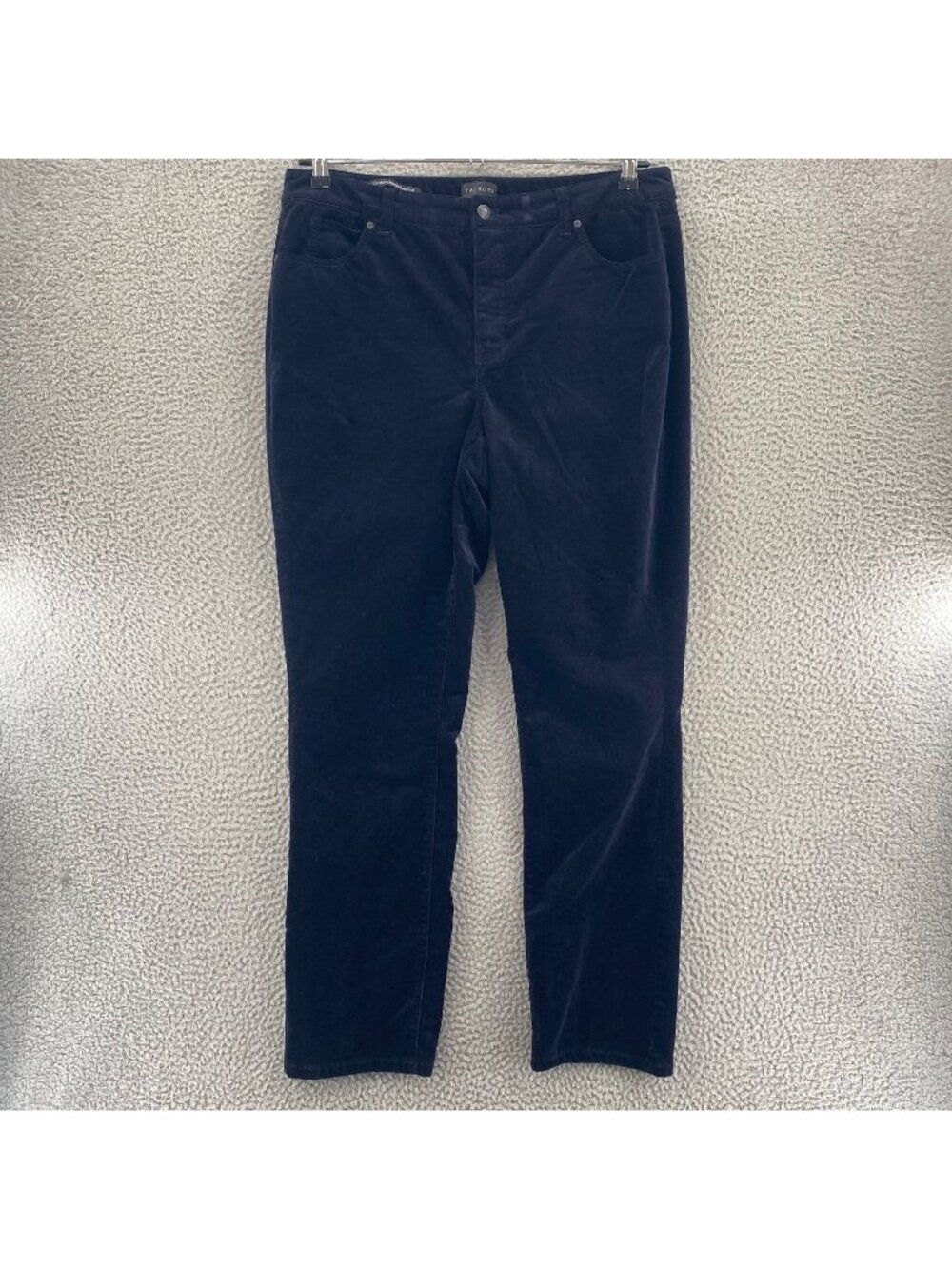 Talbots Jeans Womens 14W Plus Navy Corduroy Straight Leg Stretch Slimming Casual